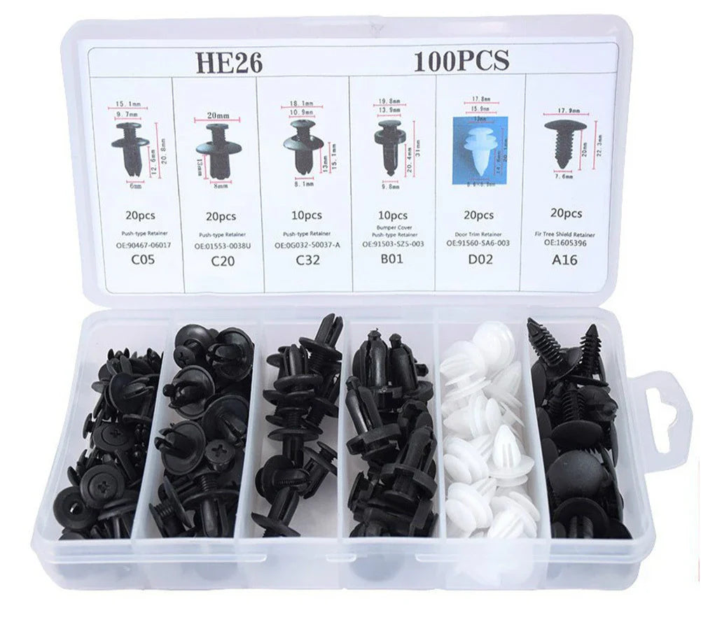 Pack de Clips de Fixation Universels pour Carrosserie