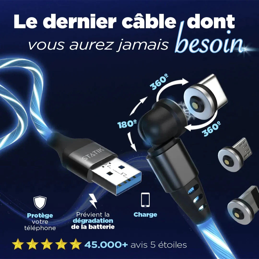 Câble de Charge 3 en 1 Lumineux